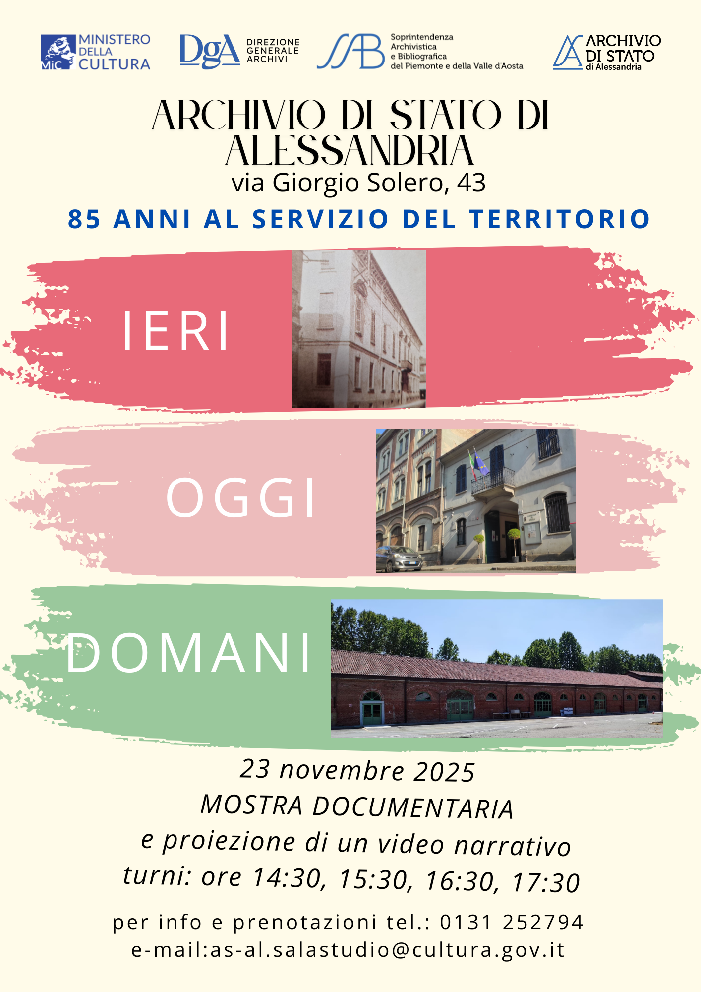 IERI, OGGI, DOMANI. 85 ANNI A SERVIZIO DEL TERRITORIO